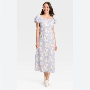 NEW A New Day Women's Puff Short Sleeve Maxi Dress Floral Size Small